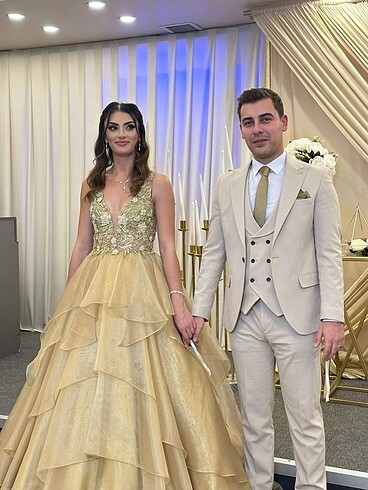 Gold tasarım nişan abiye