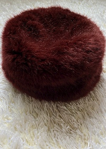 Bordo Kürklü Kadın kalpak - Görsel 2