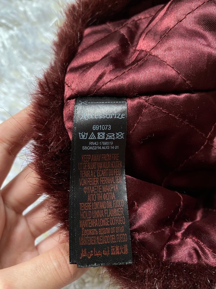 Bordo Kürklü Kadın kalpak - Görsel 4