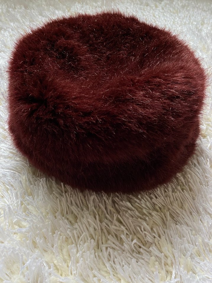 Bordo Kürklü Kadın kalpak - Görsel 2