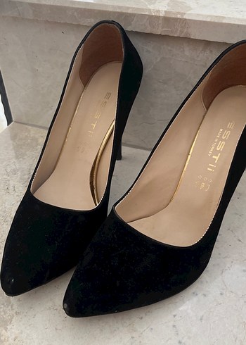 Diğer Diger Siyah Süet Stiletto Topuklu Kadın Ayakkabı