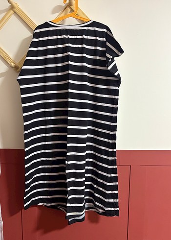 Rahat Kesim Siyah Çizgili Hamile Elbisesi - Görsel 2