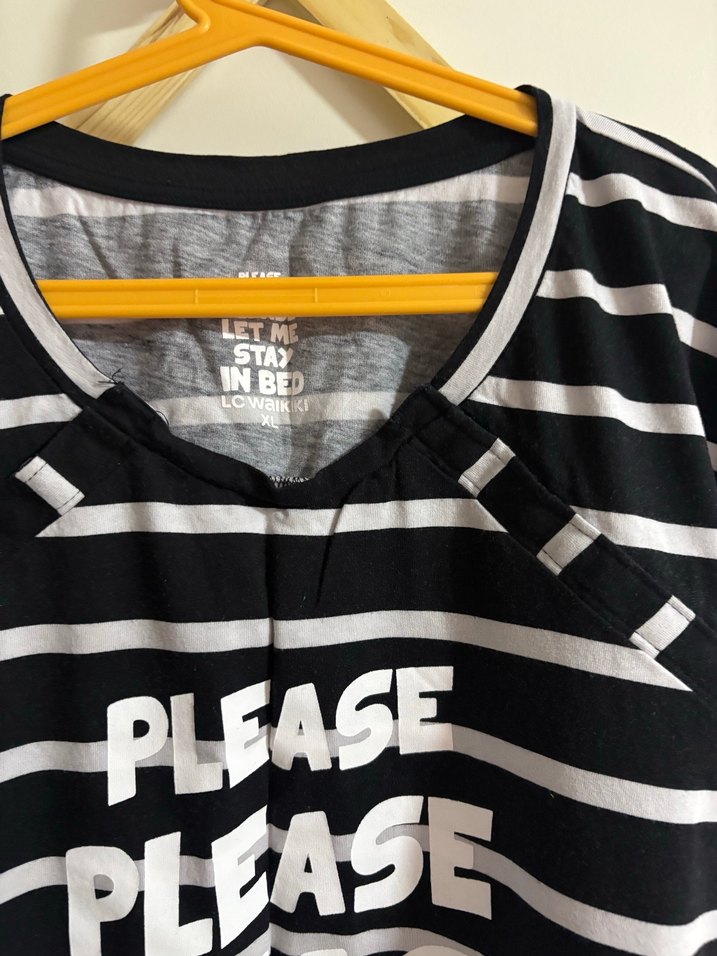 Rahat Kesim Siyah Çizgili Hamile Elbisesi - Görsel 3