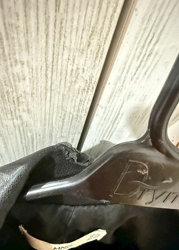 Kadın Siyah Mini Deri Biker Ceket - Görsel 3