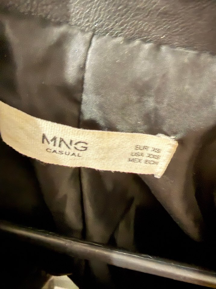 Kadın Siyah Mini Deri Biker Ceket - Görsel 2