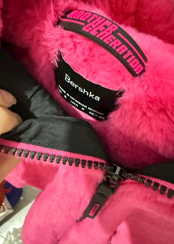 Kısa Kesim Kapüşonlu Pembe Peluş Ceket - Görsel 2