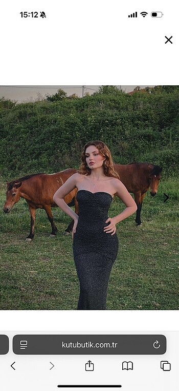 Sheinside Simli göğüs detay elbise