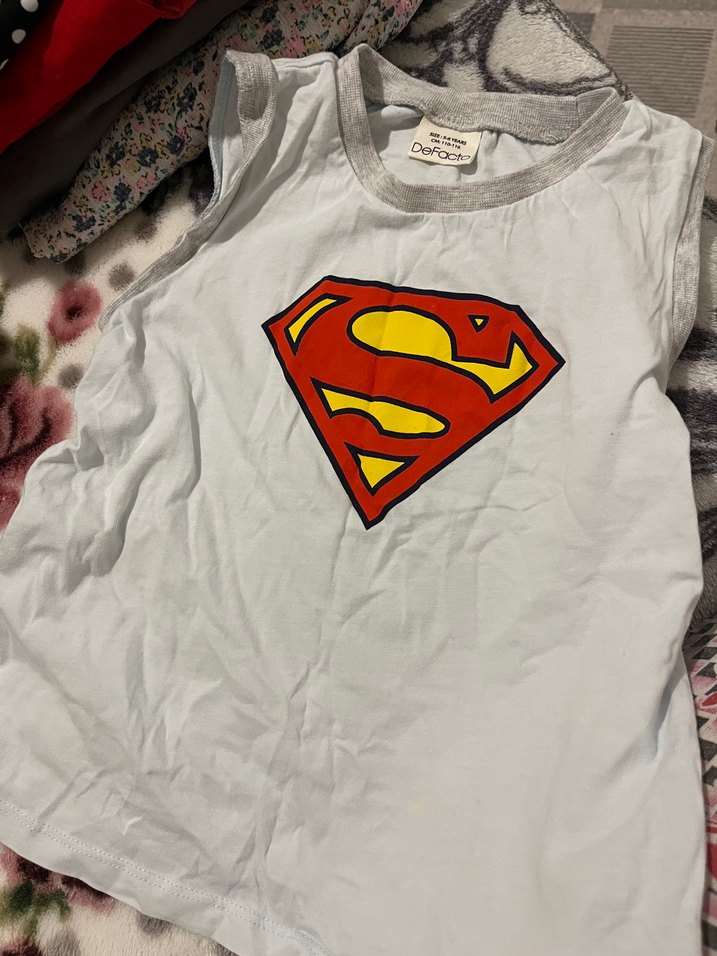 Gri Süperman Baskılı Çocuk Atlet - Görsel 2