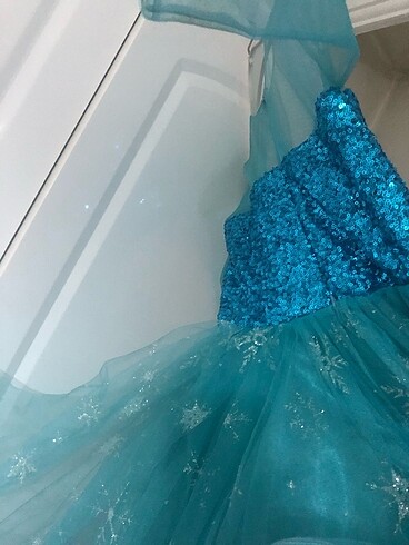 5 Yaş Beden mavi Renk Elsa elbise