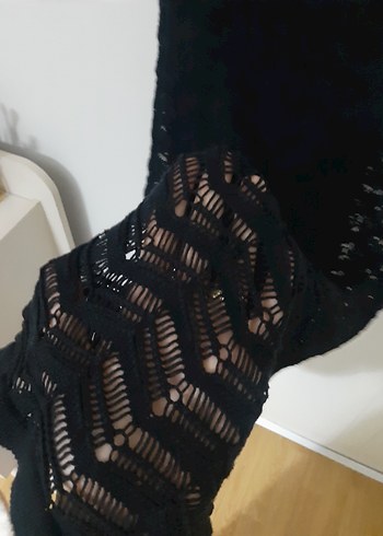 Diğer V Yaka Siyah Midi Goth Elbise