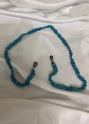 Boncuklu Turkuaz Gözlük Zinciri - Görsel 5