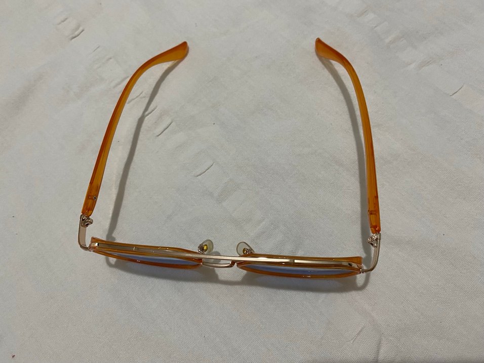 Şeffaf Bej Kadın Gözlüğü Mavi Camlı - Görsel 3