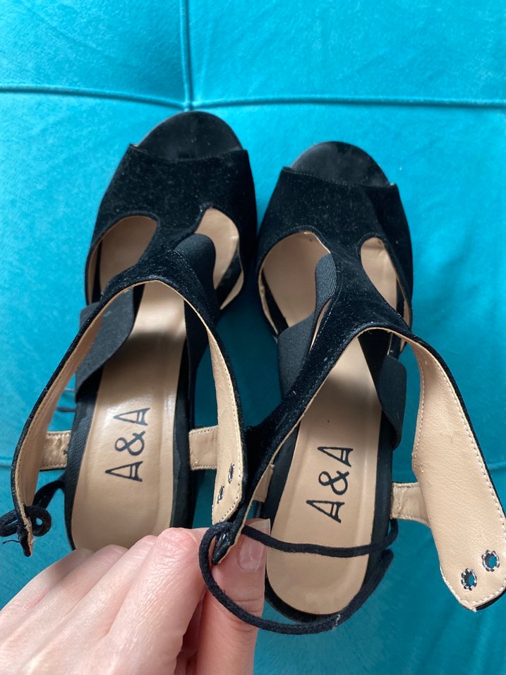 Siyah Kadın Platform Topuklu Sandalet - Görsel 3