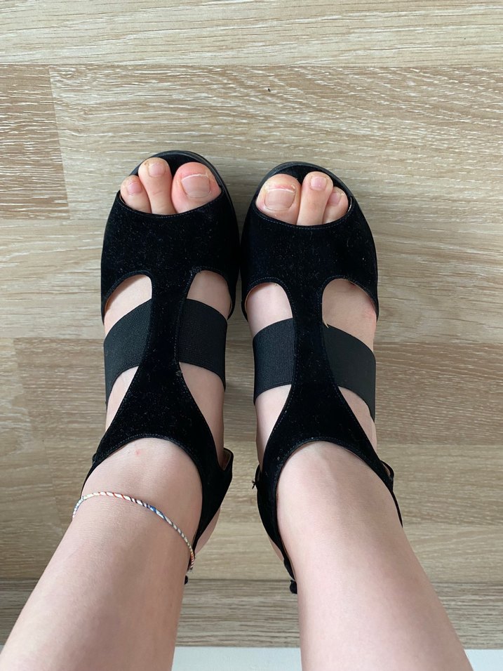 Siyah Kadın Platform Topuklu Sandalet - Görsel 4