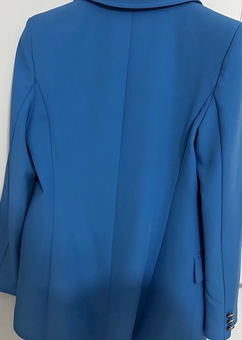l Beden mavi Renk Mavi Düğmeli Kadın Blazer Ceket