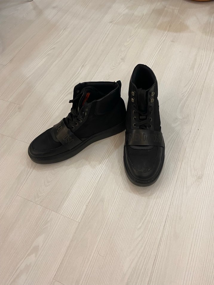 Harley Davidson Siyah Erkek Kemerli Günlük Bot - Görsel 5