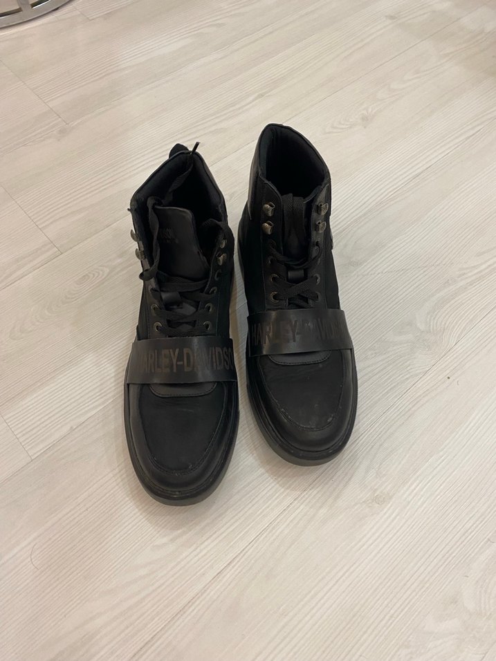 Harley Davidson Siyah Erkek Kemerli Günlük Bot - Görsel 3