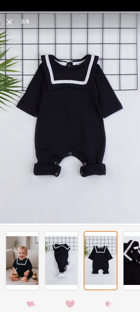 Siyah Pamuklu Erkek Bebek Uzun Kollu Tulum - Görsel 2