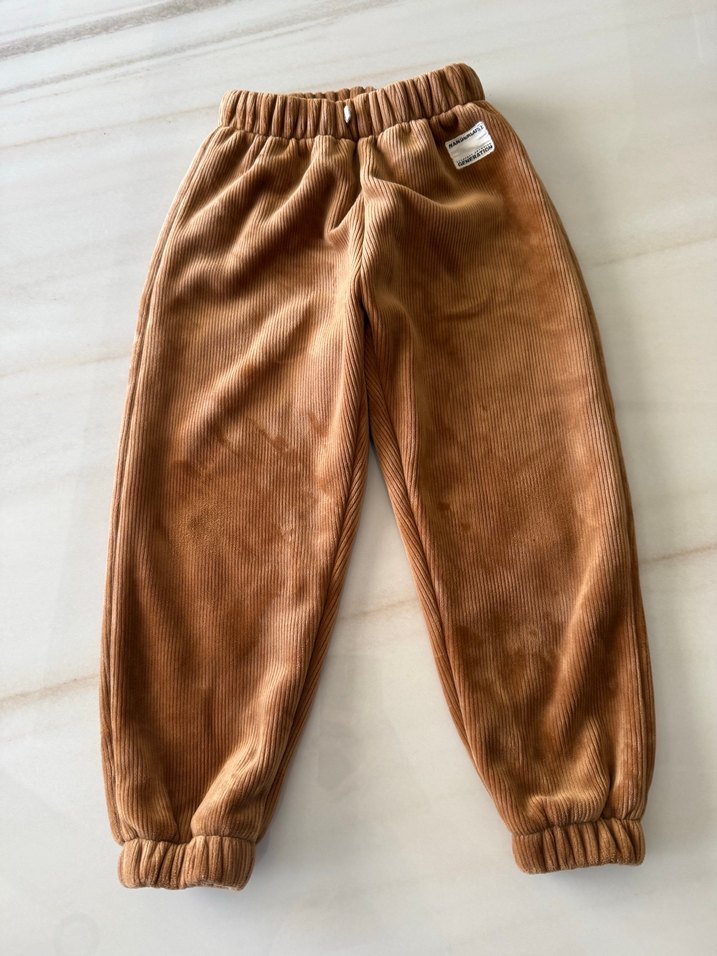 Kız Çocuk yada unisex  Kahverengi kadife Rahat Pantolon - Görsel 2