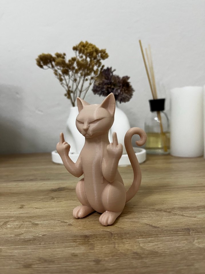 Pastel Toz Pembe Kedi Figürü - Görsel 2