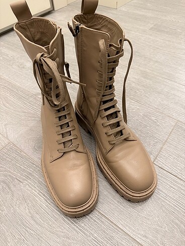 Massimo dutti bej çizme hakiki deri 39