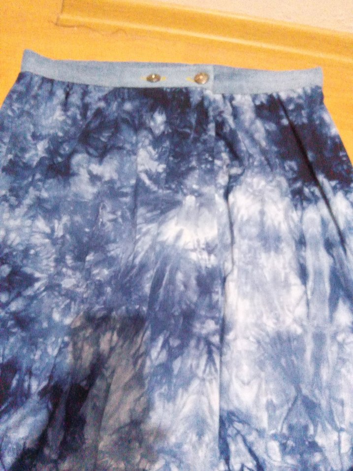 Mavi Batik Desenli kaliteli penye  Etek - Görsel 2