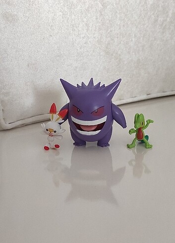 Pokemon Battle Figür Gengar, Scorbunny ve Treecko 