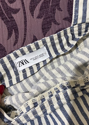 Kadın Denim Çizgili Crop Top - Görsel 4