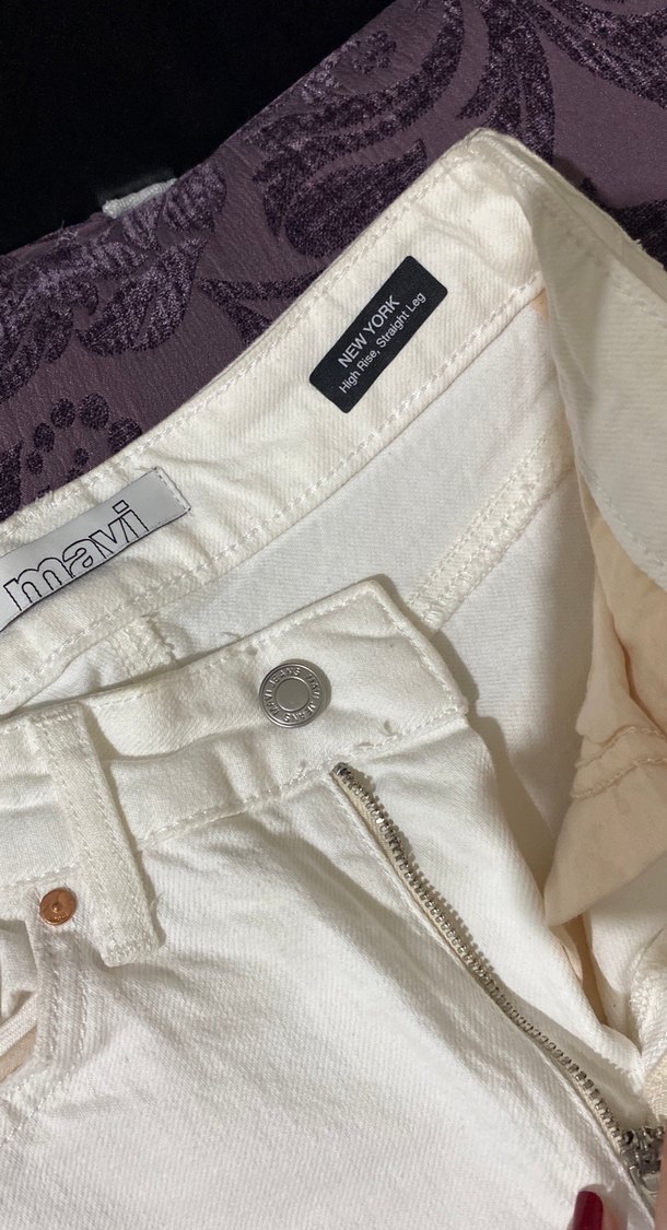 mavi beyaz jean - Görsel 4