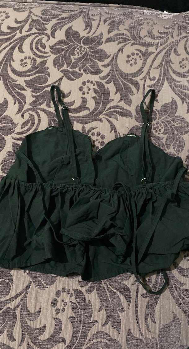 Boncuk İşlemeli Siyah Mini Büstiyer - Görsel 2