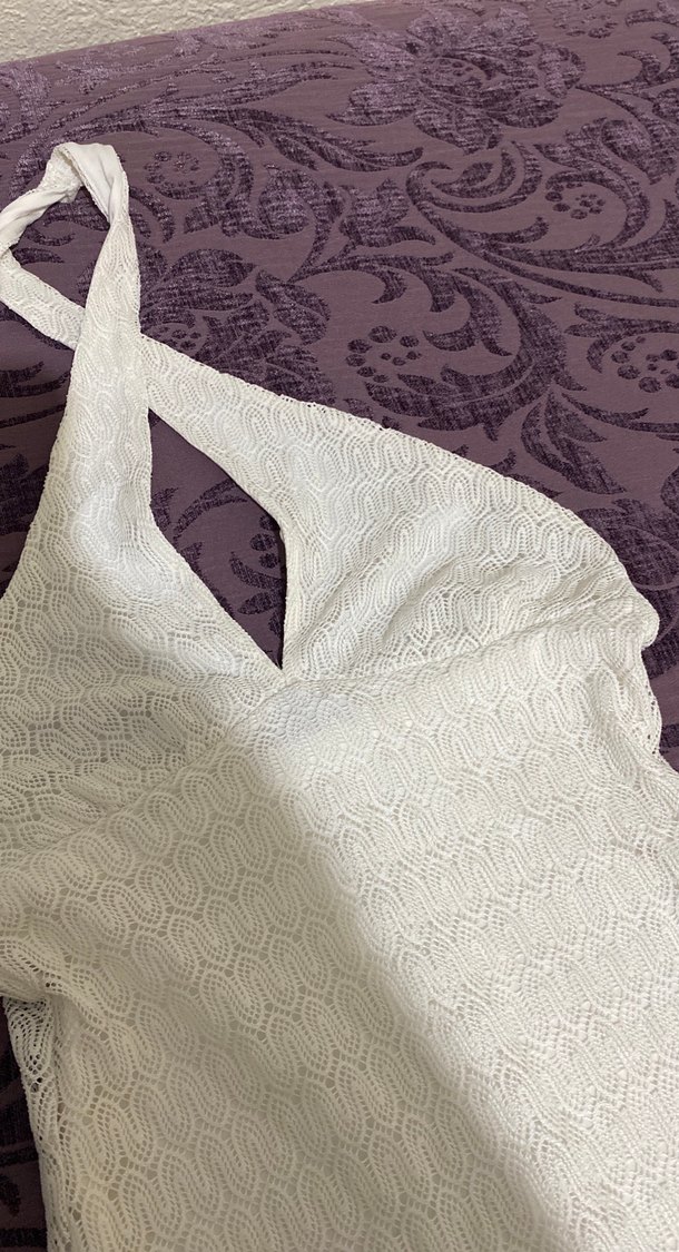 Beyaz Bohem Midi Elbise - Görsel 2