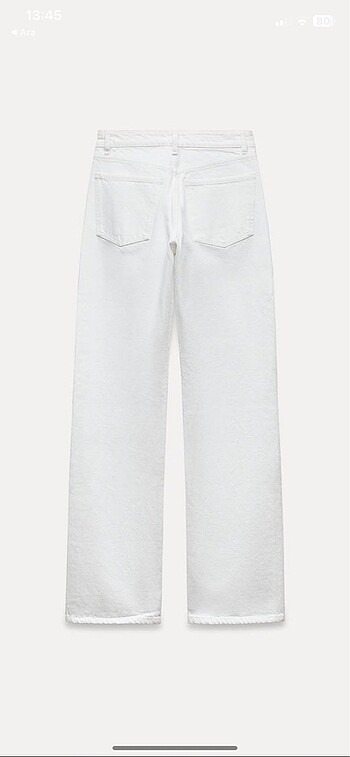 zara wide leg beyaz jean - Görsel 5