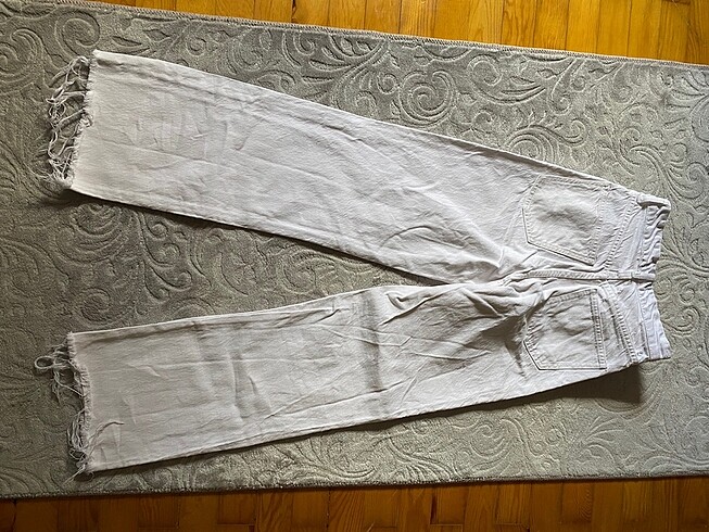 zara wide leg beyaz jean - Görsel 3
