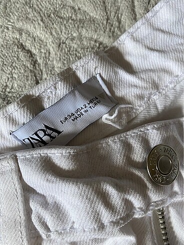 zara wide leg beyaz jean - Görsel 2