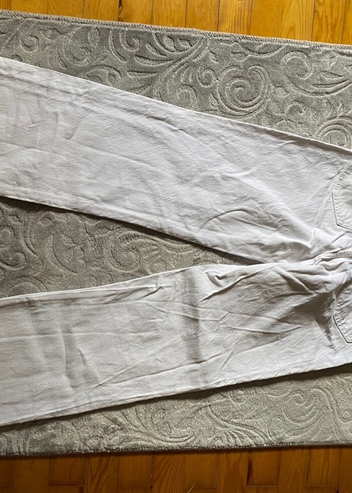 zara wide leg beyaz jean - Görsel 3