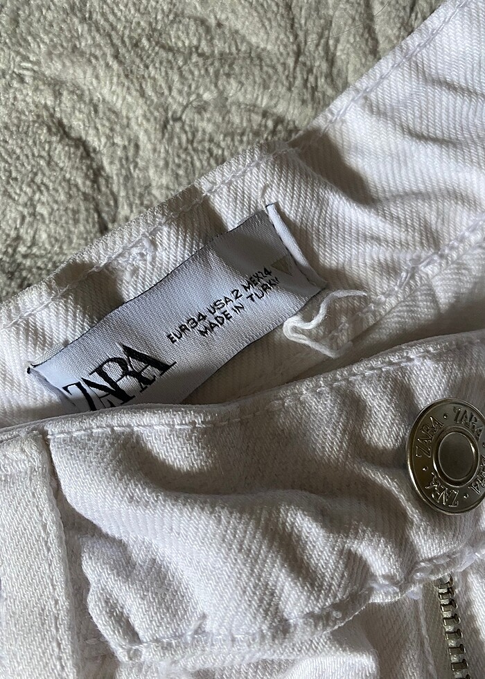 zara wide leg beyaz jean - Görsel 2