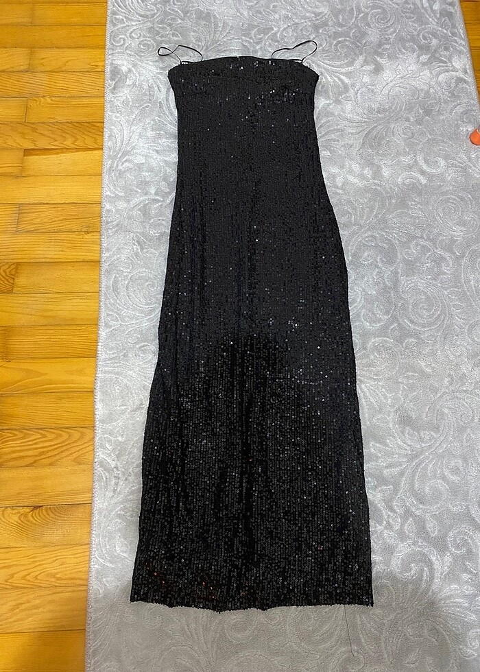 pull bear  straplez midi elbise - Görsel 2