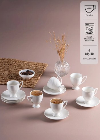 Emsan EMSAN 6 KİŞİLİK PORSELEN KAHVE FİNCAN TAKIMI
