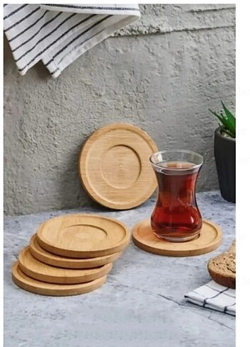 BAMBU 6'LI ÇAY-KAHVE FİNCANI ALTLIĞI/TABAĞI