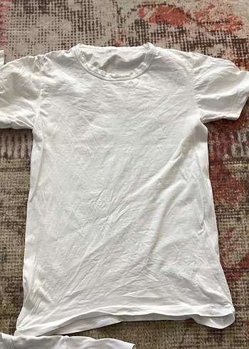 Beyaz Pamuklu Erkek Çocuk Kısa Kollu Tişört - Görsel 4