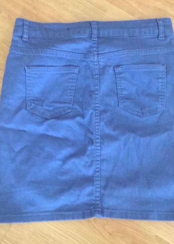 Kız Çocuk Beyaz Batik Desenli Denim Etek - Görsel 5