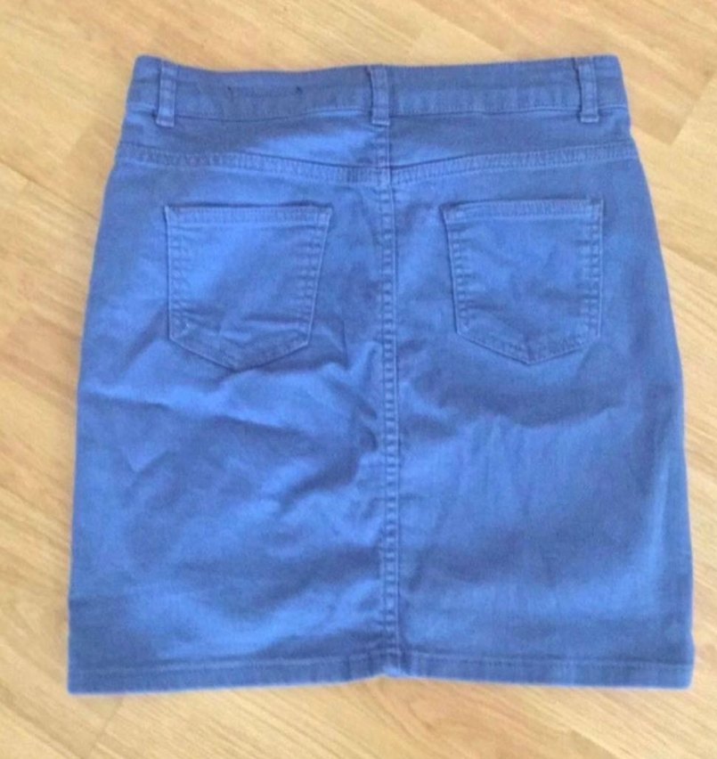 Kız Çocuk Beyaz Batik Desenli Denim Etek - Görsel 5