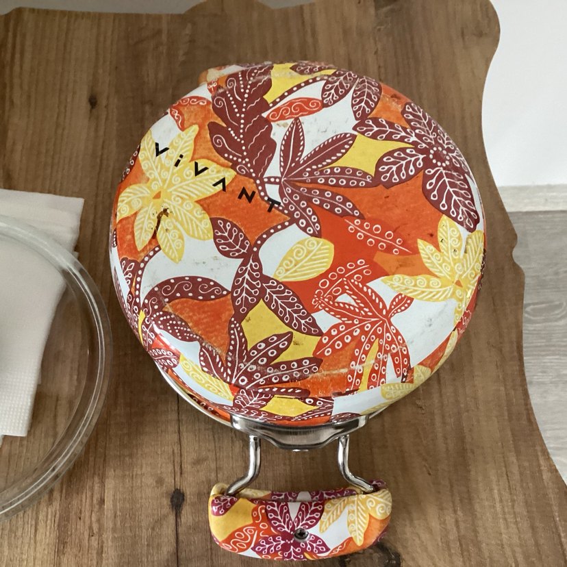 Renkli Desenli Kapaklı Derin Tencere 19 cm - Görsel 3