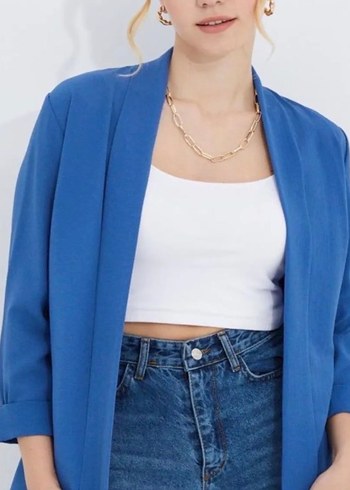 Mavi Blazer Ceket.  M - Görsel 4