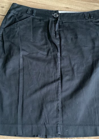 Düğmeli Siyah Midi Kadın Kalem Etek - Görsel 15