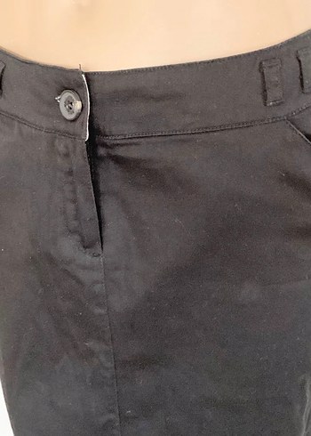 Düğmeli Siyah Midi Kadın Kalem Etek - Görsel 10