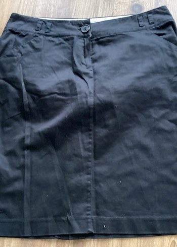 Düğmeli Siyah Midi Kadın Kalem Etek - Görsel 12