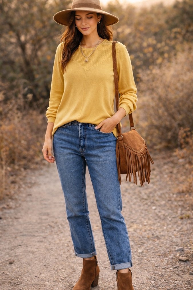 Sarı Süet Düğmeli Kadın Kazak LCW 3xl - Görsel 2