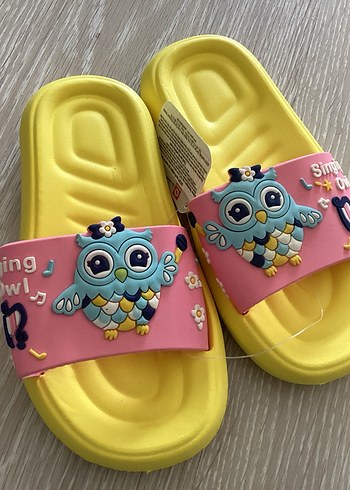 Sarı Renkli Baykuş Figürlü Kız Terliği - Görsel 5