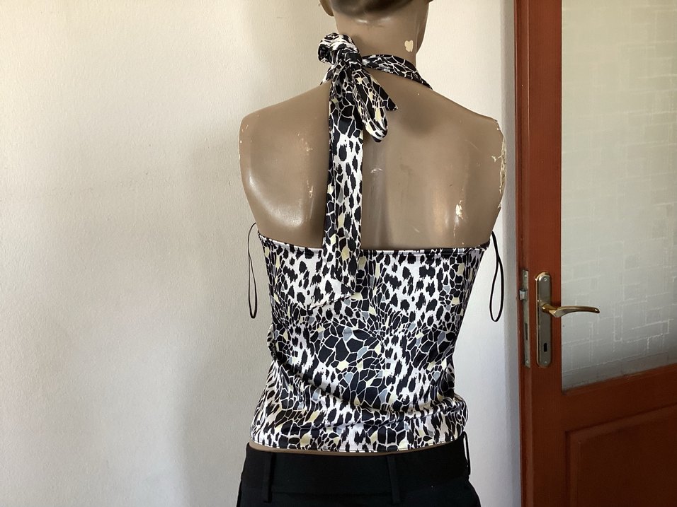 Leopar Desenli Drapeli  Kadın Bluz - Görsel 3